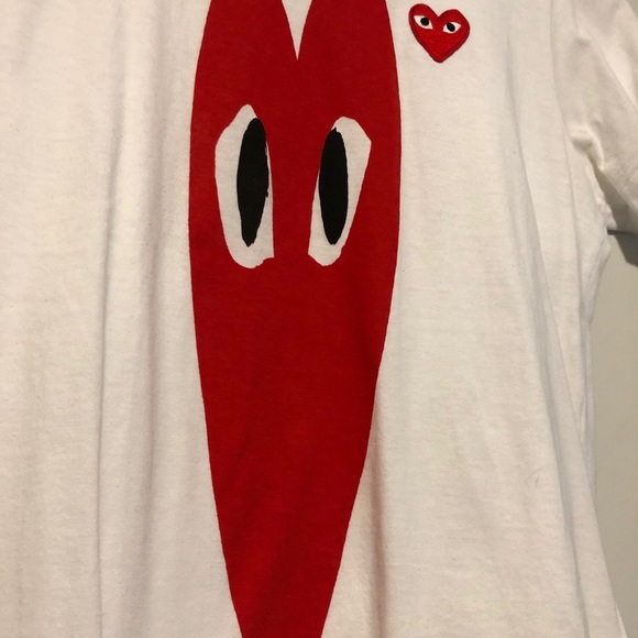 Comme des garçons play white hearts tshirt - Picture 6 of 7